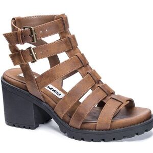 Dirty Laundry Brown Strappy Sandals with Block Heel